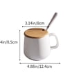 thumbnail image 3 of Fwttom Home Decor Coffee Cup Gift Couple Mug Ceramic Big Belly Cup Set with Lid Coffee Mug Originality Cup Concise Style, 3 of 6