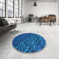 thumbnail image 4 of Ahgly Company Tapis d'Intérieur Lavable en Machine Carré Transitionnel Bleu Bleuet, 4 Pieds Carré, 4 of 7