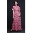 thumbnail image 4 of Bimba Robe Longue Imprimée en Rayonne à Plumes et Anémones Manches Kimono Été Maxi Fendue-X-Grand, 4 of 6