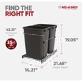 thumbnail image 3 of Rev-A-Shelf Double Pullout Trash Can 35 qt. for Kitchen, Gray, RV-18KD-13C-S, 3 of 10