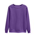 thumbnail image 1 of Moxiu Chandails à Col Rond pour Femmes Automne Manches Longues en Molleton Chandail de Base Uni Chandail à Enfiler Hauts Chandail Jumper Chandail Violet, TTG, 1 of 6