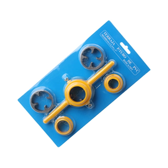 6Pcs Plastic Pipe Thread Die Kit 6 Piece Thread Maker Tool Pipe PVC Pipe Threader Plumbing Tool Kit Water Pipe Die Plastic Pipe Die Tap Set With 3 Dies 1/2” 3/4