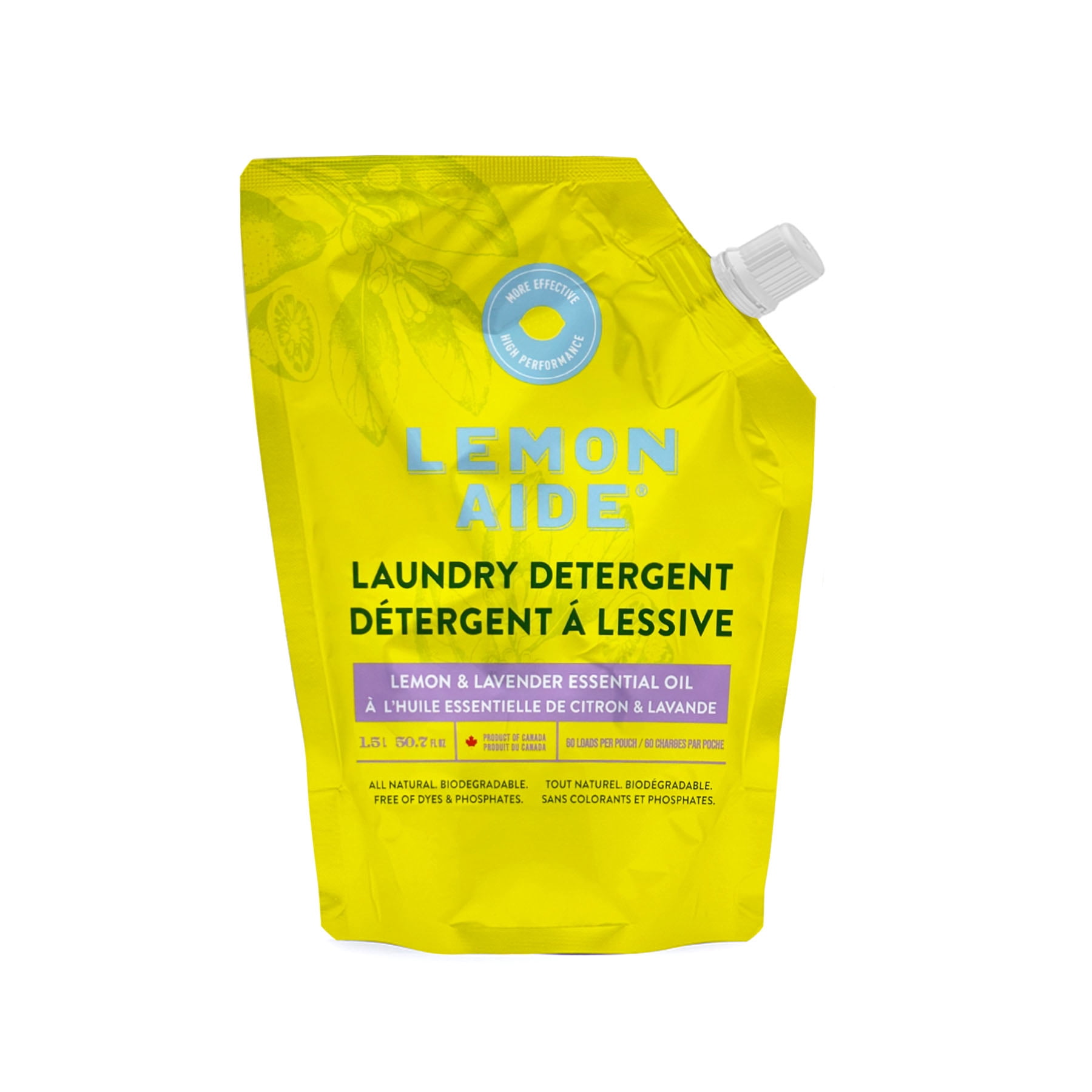 Lemon Aide, Détergent a Lessive Citron Lavande, 1.5L