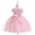 thumbnail image 4 of EGNMCR Robes de Soirée pour Femmes, Robes Formelles pour Femmes, Robes de Cocktail pour Femmes Robe Fille Robe Tout-Petit Filles Tulle Tulle Nœud Volants Robe de Fête d'Anniversaire Longues Robes Robe Fille, 4 of 9