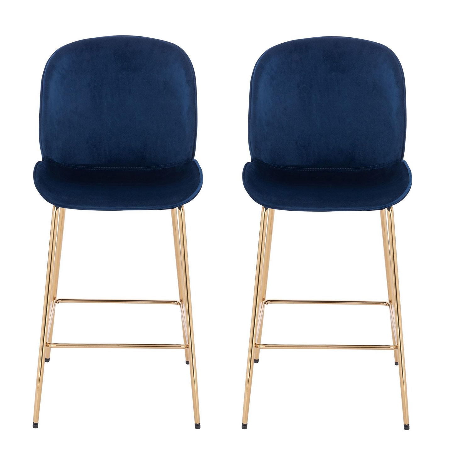 Lot de 2 tabourets Lotus bleus pour salle à manger