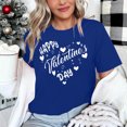 thumbnail image 4 of Meichang T-Shirts de la Saint-Valentin pour Femmes, Hauts Mignons avec Motif Cœur, Manches 3/4, Col Rond, Coupe Ample, 4 of 4