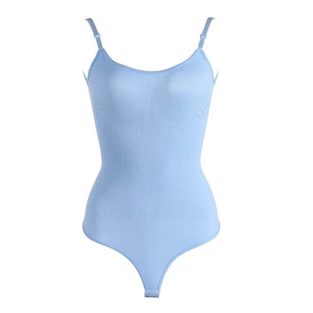 BYHONG Justaucorps Sans Coutures pour Femmes Grande Taille, Rehausse-Fesses, String, Bretelles Ajustables BU2 L