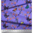 thumbnail image 3 of Soimoi Purple Rayon Fabric Flower & Butterfly Print Fabric by The Yard 42 Inch Wide, 3 of 5