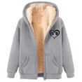 thumbnail image 2 of LOVZFMLL Jackets for Women's Fashionable Printed Fleece Hooded Sweatshirt Jacket, 2 of 4