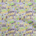thumbnail image 1 of oneOone Georgette Viscose Light Green Fabric Writing Text Dress Material Fabric Print Fabric By The Yard 42 Inch Wide, 1 of 4