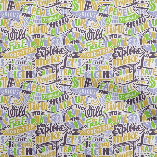 oneOone Georgette Viscose Light Green Fabric Writing Text Dress Material Fabric Print Fabric By The Yard 42 Inch Wide