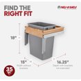 thumbnail image 3 of Rev-A-Shelf Top Mount Single Pullout Trash Can w/ Reduced Depth, 35 Qt, 4WCTM-1816DM-1, 3 of 12