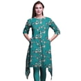 thumbnail image 1 of Bimba Kurta pour Femmes Green Blossom & Paradise Whydah Bird Ethnique Imprimée Asymétrique Hauts d'Été pour Femmes Grande, 1 of 6