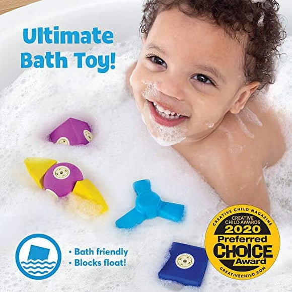 Blockaroo Magnetic Foam Building Blocks - STEM Preschool Toys for Babies, Toddlers, Boys and Girls, The Ultimate Bath Toy - Critter Set