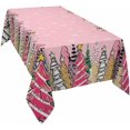 thumbnail image 1 of Nappe Rectangulaire Arbre de Noël Rose Imperméable et Anti-Taches, Nappe Essuyable Sans Plis pour Rond/rectangle/ovale/carré/fête, Imprimé Léopard Flocon de Neige 60x120, 1 of 6