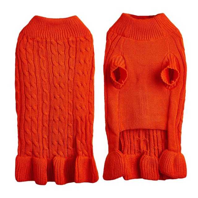 2025 Turtleneck Warm Elegant Rope Pet Clothes For Medium Dogs Pet Sweater Stretch Knit Pet Clothes Hangers And Rack Ruffled Sweater Dress