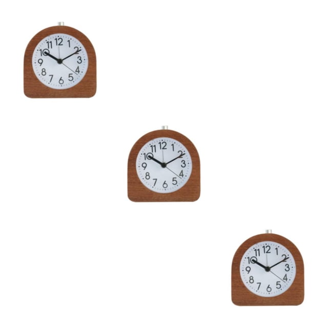 relayinert Wood Exquisite Travel Alarm With No Noise And Small Size For Easy Prevent Oversleep Small And Exquisite Convenient Deep 3Set
