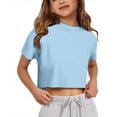 thumbnail image 2 of Girls Crop Tops Short Sleeve T-Shirts for Girl Crew Neck Basic Tee, 2 of 8