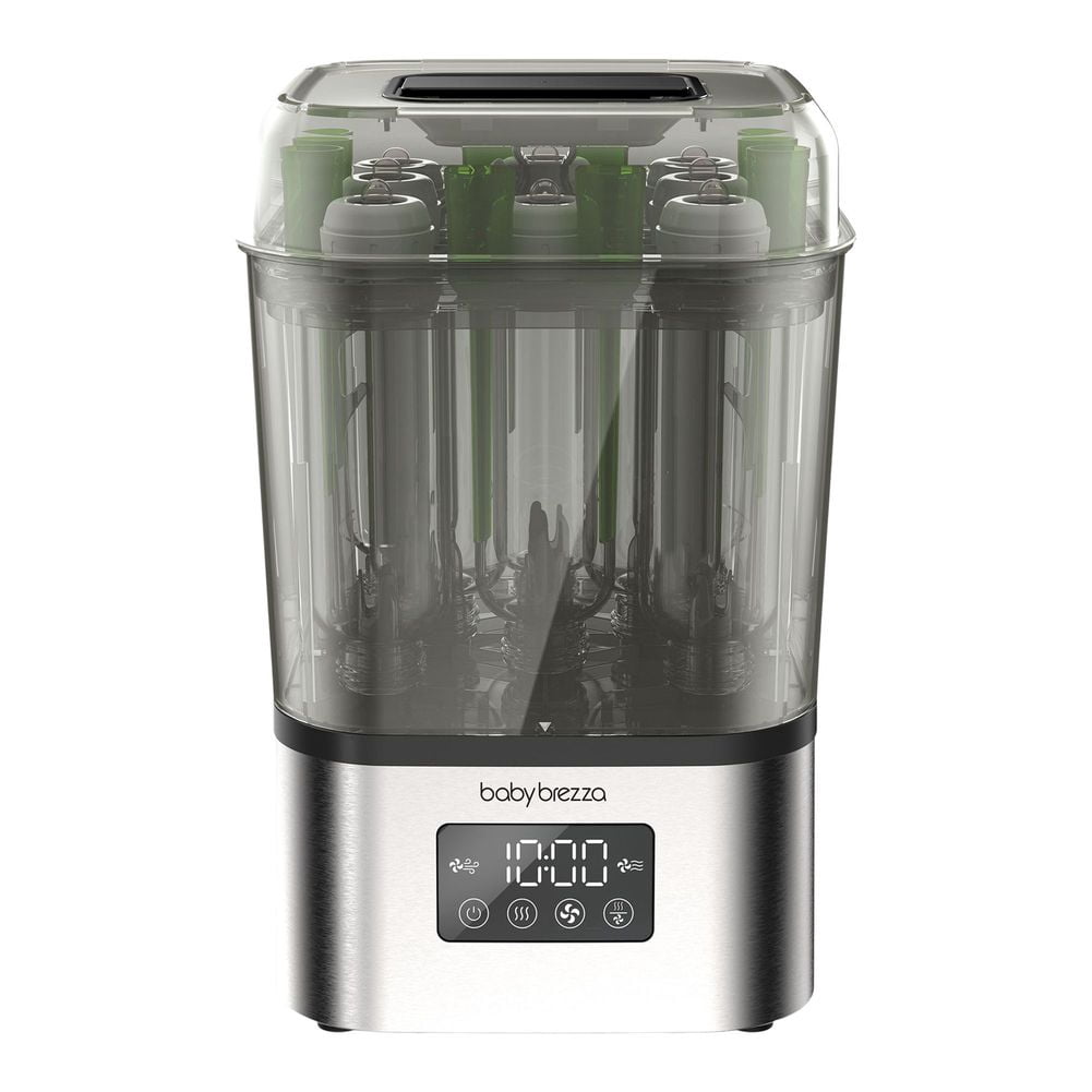 Baby Brezza Stérilisateur et Sécheur de Biberons Super Rapide en 10 Minutes - Acier Inoxydable
