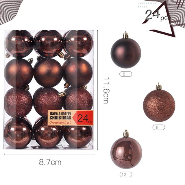 Christmas Decorative Balls Christmas Tree Hanging Christmas Ball Hanging Decorations 24PCS(Red)