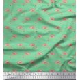 thumbnail image 1 of Soimoi Green Poly Georgette Fabric Flamingo Bird Decor Fabric Printed Yard 42 Inch Wide, 1 of 3