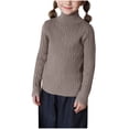 thumbnail image 1 of LOVZFMLL Girl's Sweater, Turtleneck Ribbed Pullover Solid Color, Casual Essential Cozy Stretchy Layering Top Fall Winter Top Kid Girls Clothes for 7-8 Years, 1 of 4