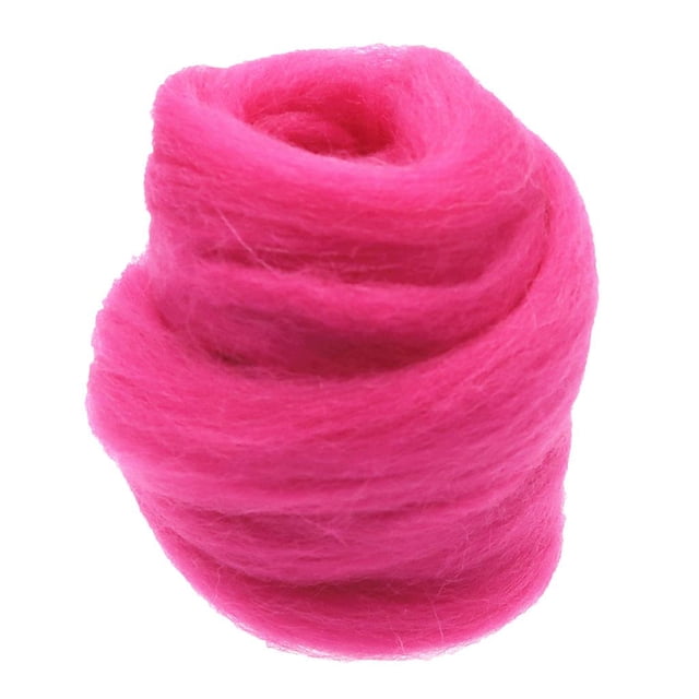 Wool Roving for Felting And ,10g, Fineness,18.5-26um - Rose Red