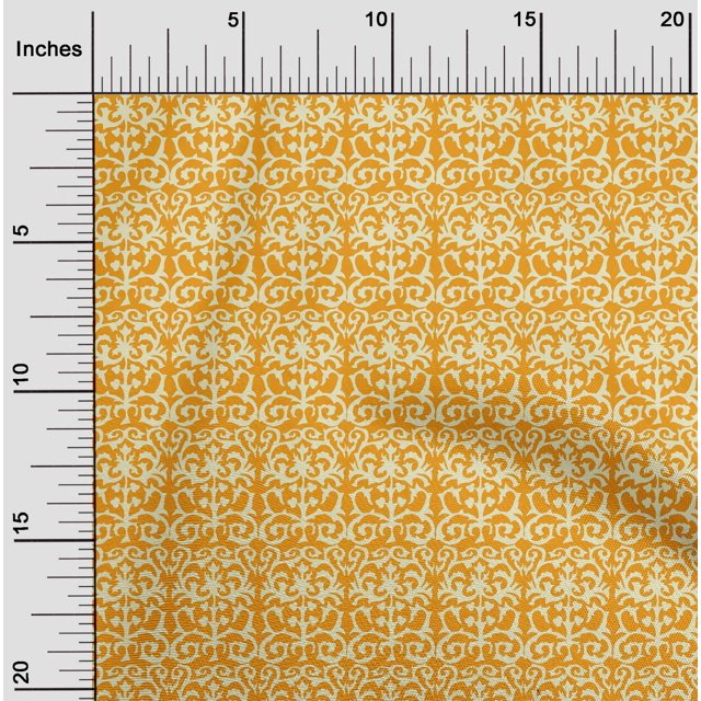 oneOone Georgette Viscose Fabric Leaves|Swirl & Floral Block Print Fabric BTY 42 Inch Wide