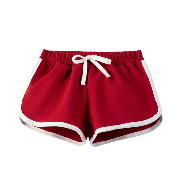 Girls Flowy Athletic Shorts New Girls Athletic Shorts Active Performance Shorts Kids Summer Sports Shorts Running Yoga Shorts with Drawstring Wine 9 Years
