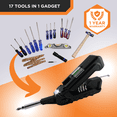 thumbnail image 4 of Kelvin Tools - Kelvin 17 Urban Screwdriver Set, All in One Everyday Multitool Screwdriver, Multi-Tip, Compact & Universal Precision, 13 Bit Set with Tape Measure, Liquid Level, Hammer and Flashlight, 4 of 6