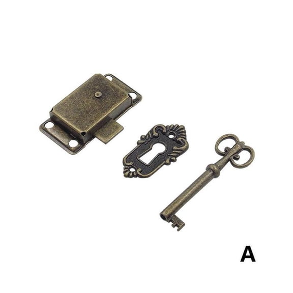 Cabinet Door Lock Set Key Clock China Placement Style Antique Jewlery M8R6