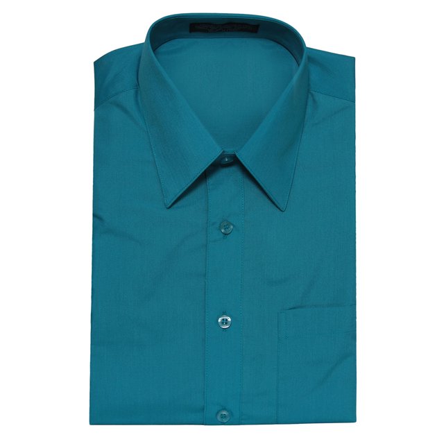 Gravity Threads Mens Dress Shirt Short Sleeve , Shirt, Turquoise LRG