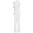 thumbnail image 4 of Yuyuzo Women's Jumpsuit Ruffle Strapless Mock Neck Solid Color High Waist Pants Clubwear Rompers, 4 of 7