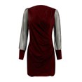 thumbnail image 4 of CEHVOM Robe Femme Unie à Col en V à Manches Longues Décontractée en Gaze Robe Longue de Soirée Soldes, 4 of 6