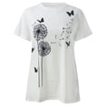 thumbnail image 4 of XZNGL T-shirt à Manches Courtes pour Femmes, Mode d'Été, Imprimé, Col Rond, Haut Ordinaire, 4 of 8