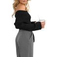 thumbnail image 4 of Gupgi Women Sweaters Long Sleeve Off Shoulder Solid Knit Pullover Tops for Daily, 4 of 6