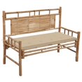 thumbnail image 1 of vidaXL Banc de Jardin avec Coussin 120 cm Bambou, 1 of 5