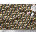 thumbnail image 2 of Soimoi Noir Poly Georgette Tissu Bande & Flèche Têtes Flèche Tissu Imprimé 1 Yard 42 Inch Wide, 2 of 3