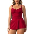 thumbnail image 2 of OHMZYZO Maillot de Bain une Pièce pour Femme à Torsade devant, Jupe Froncée, Contrôle du Ventre, Robe de Bain, Maillot de Bain, Robe de Bain, Tenue de Bain, 2 of 9
