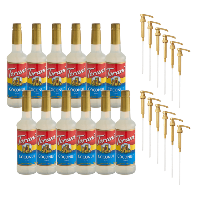 Torani Coconut Flavoring Syrup Plastic 750 mL Bonus Squeeze Pump ...