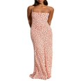 thumbnail image 1 of Floral Summer Long Cocktail Dress for Women with Sleeveless and Backless Design, 1 of 7