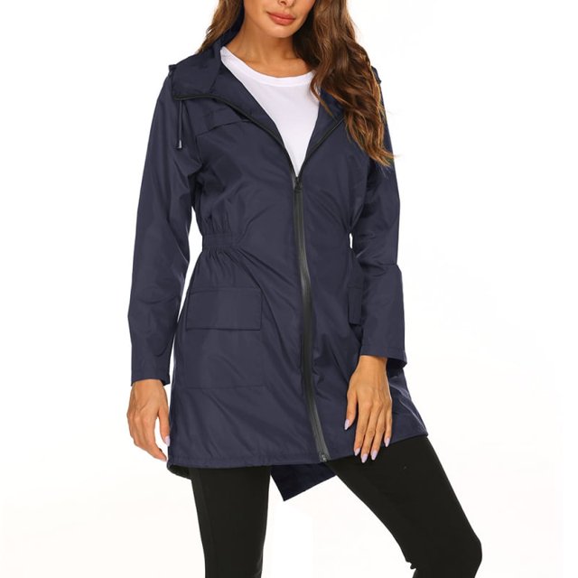 CHUANK Veste de Pluie Imperméable Légère pour Femmes avec Capuche