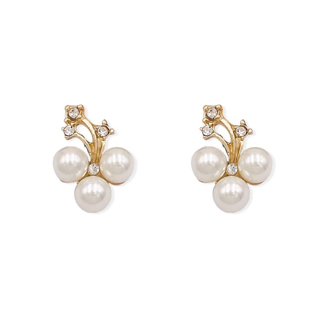 2 Pieces Hairpin Headdress Flat Back Non-perforated Design Shiny Rhinestones Beautiful Pearl Flower Buckle for Dancing Party Type 8
