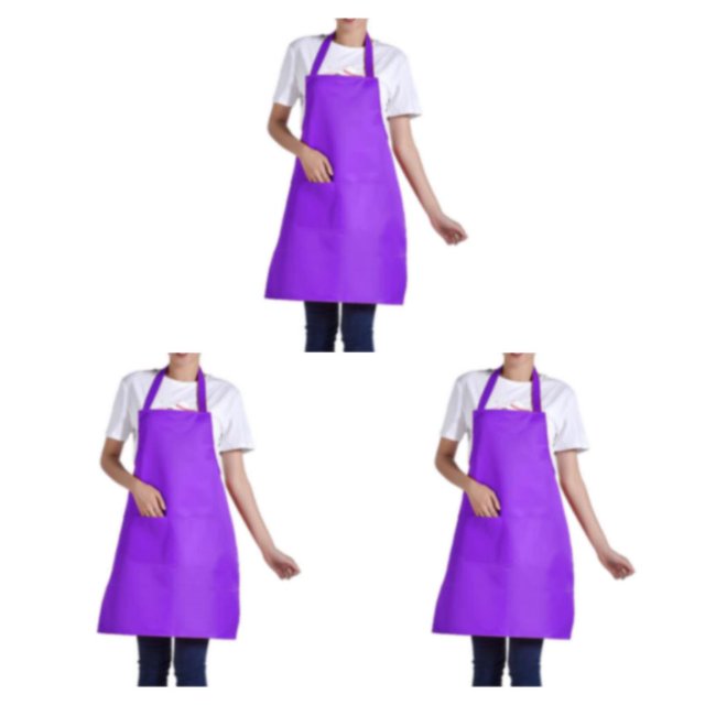mmirethe 12pieces Adjustable Half-length Adult Apron Lightweight And Eco-friendly Kitchen Essential Stylish Polyester Innovative purple 3Set