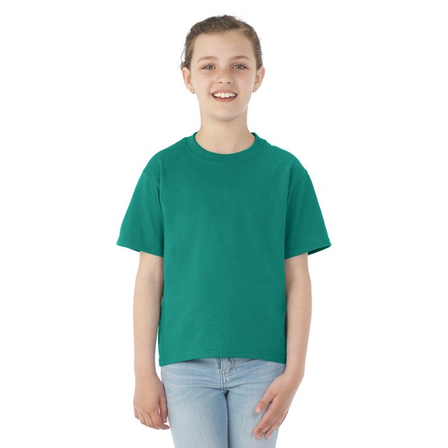 Jerzees Youth DRI-POWER Active Short Sleeve Crew T-Shirt, S, Jade