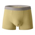 thumbnail image 1 of B91xZ Boxeurs Courts en Coton Extensible sous-Vêtements Doux, Jaune L, 1 of 3