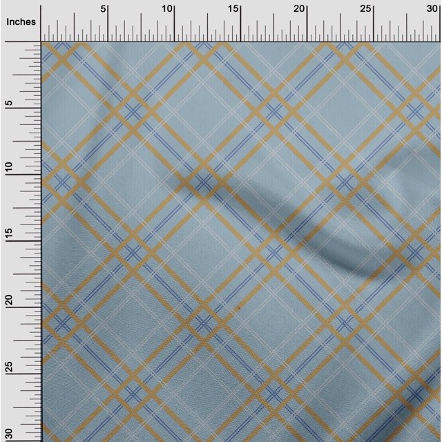 oneOone Silk Tabby Fabric Tartan Check Print Sewing Fabric BTY 42 Inch Wide