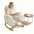 thumbnail image 4 of Garvee Nursery Rocking Chair 34.2 x 25.9 x 40.9", with Footrest, High Back, Beige, 4 of 7