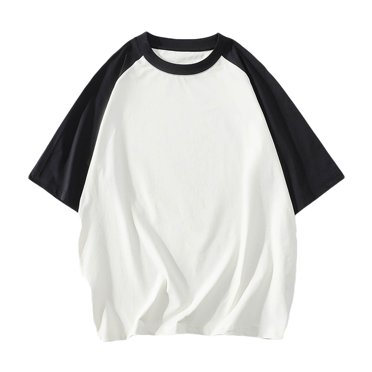 EOYWHK T-Shirts de Base pour Hommes Grande Taille Col Rond T-Shirt à Blocs de Couleur Coupe Ample Évacuation de l'Humidité Hauts de Basketball Universitaires Circulaire Hebdomadaire