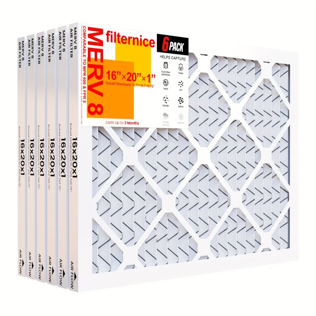 (6 Pack) 16 X 20 X 1 Inches Electrostatic Furnace Ac Air Filter Merv8 Merv11 Merv13